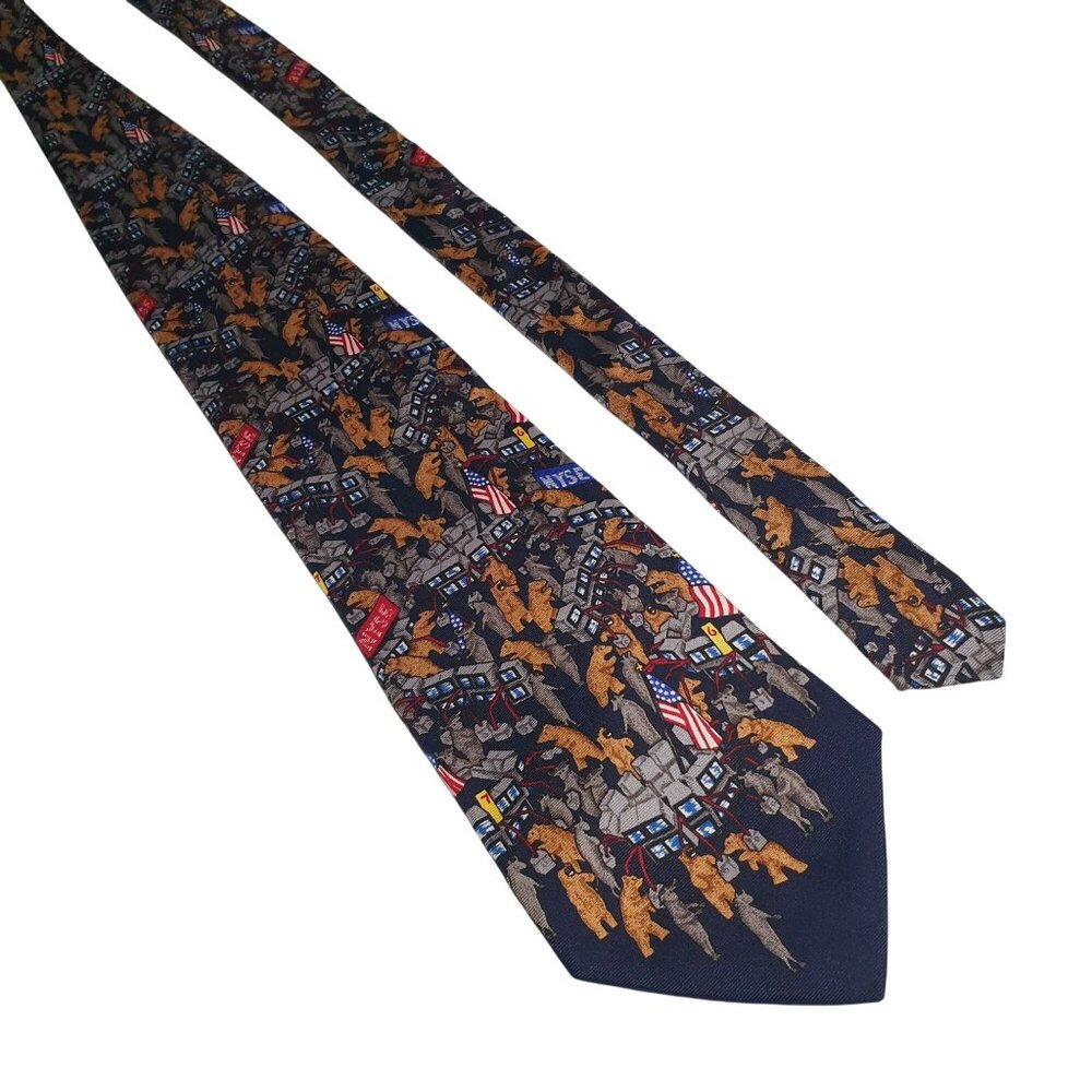 Allyn Necktie Bulls Bears Stock Trader NYSE Wall Street USA Banker Broker Gift
